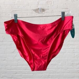 Mynah Plus Red Pink Full Coverage Classic Swimwear Bikini Bottom 16W NWT